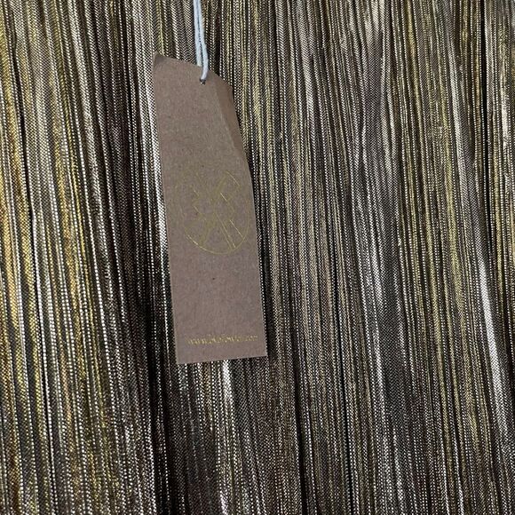 B Yellowtail Gold Plisse Dress Pleated Wrap Style Medium New Indigenous Designed - Picture 10 of 12